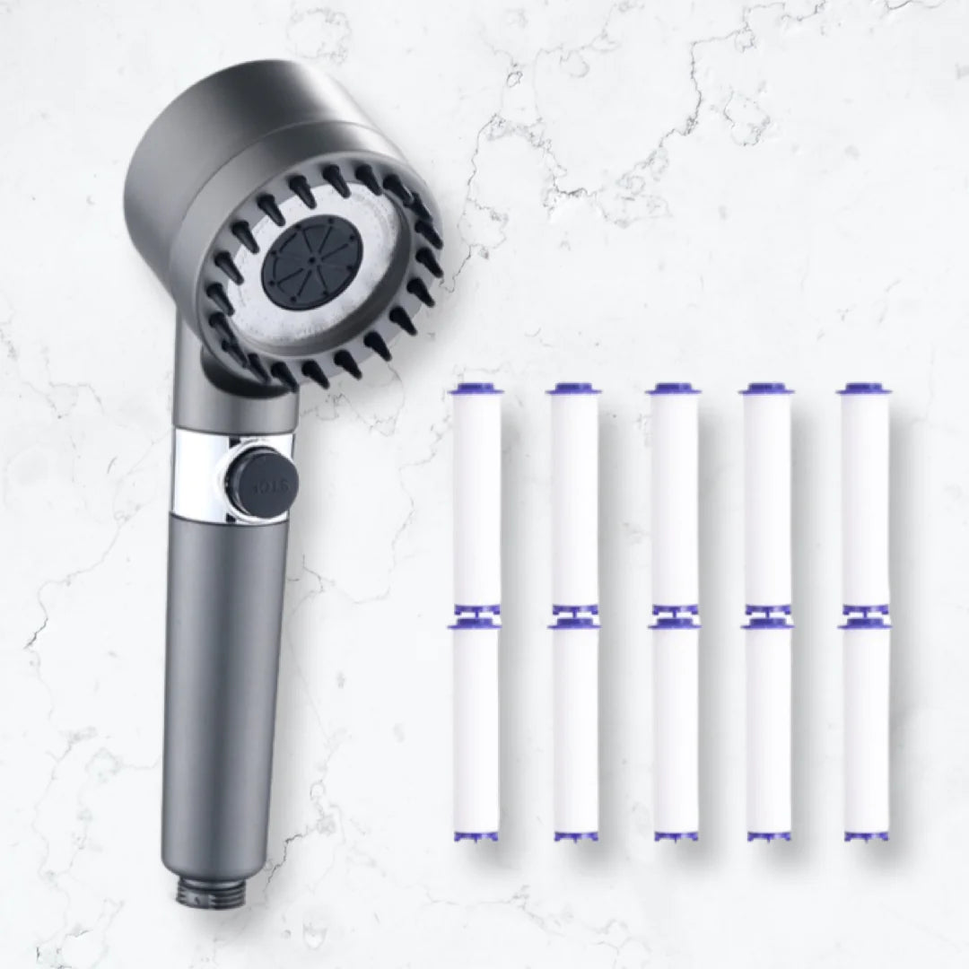 4-in-1 Massage Shower Head - High Pressure & Water Purification